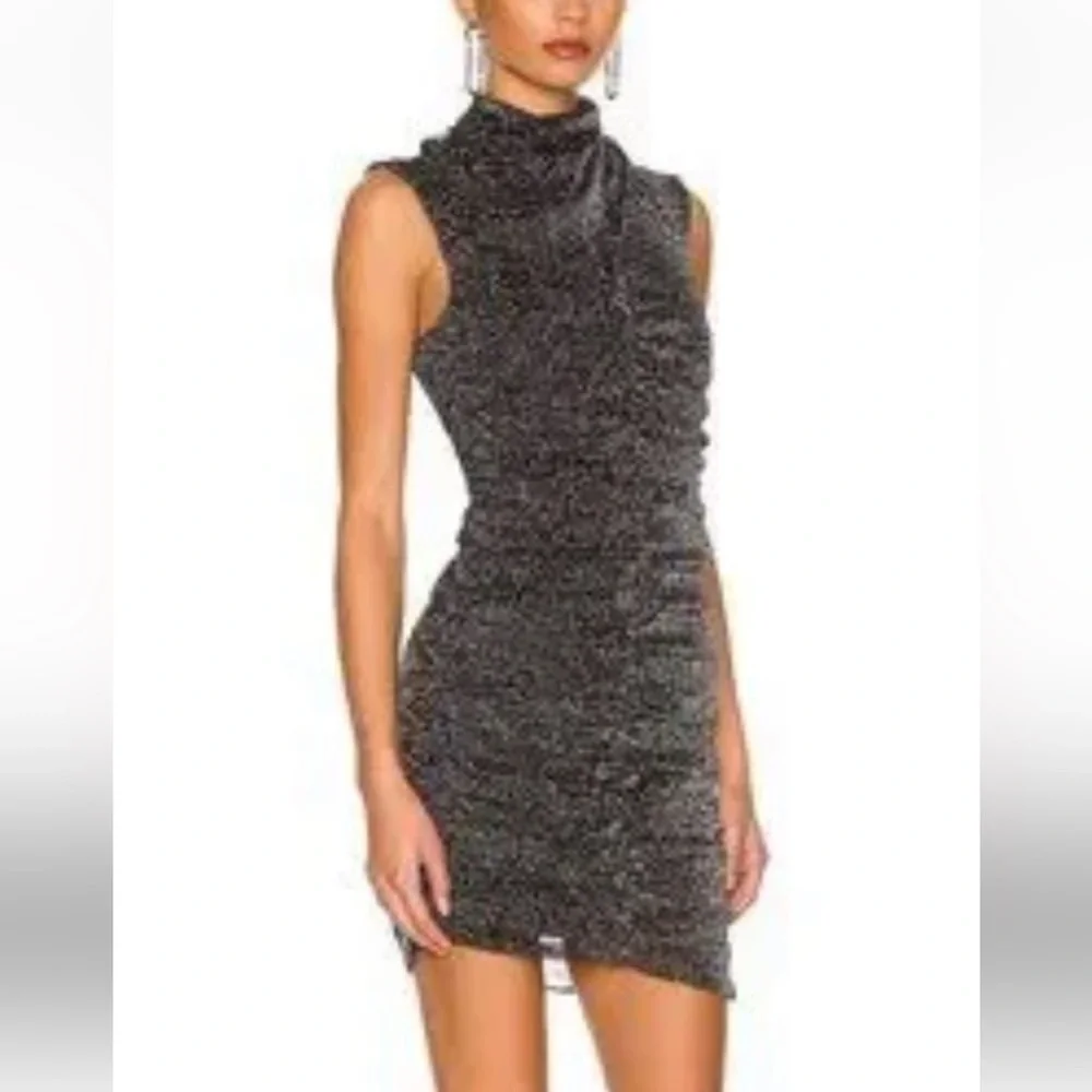 ALLSAINTS Tia Metallic Dress Gunmetal Sleeveless SIZE 4. A38
